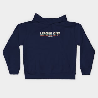 Retro League City Texas Kids Hoodie